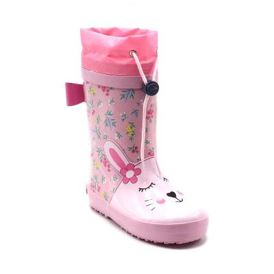 China 2022 New Children's Fashion Trend Pattern Super Cute Rain Shoes Pink Thick Plush Rabbit Rain Boots Rain Boots for sale