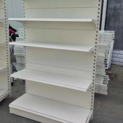 China Fashionable Single/Double Side Metal Gondola Shelving Customized Shop Display Rack Supermarket Steel Shelves for sale