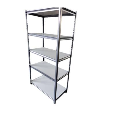 China Suitable for storage goods warehouse garage product sample display storage shelf slotted angle iron goods display rack for sale