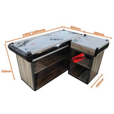 China Customized Durable Metal Shop Cash Register Hardware Supermarket Cashier Counter Store Checkout Counter for sale