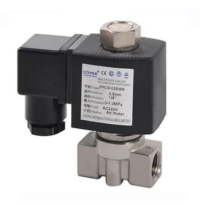 China COVNA General DN8 1/4 Inch 24V 230V Micro Stainless Steel Diesel Fuel Gas Electric Solenoid Valve for sale