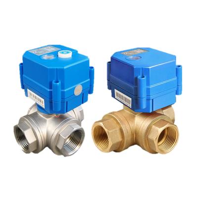 China L Way 24V Port DC CR2 2 Thread Ball Valve Water Flow Ball Valve General 1/2 Inch 3 Inch Motorized Brass Electric Auto Return Valve for sale