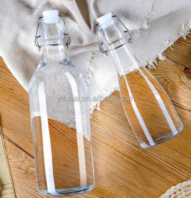 China 250ml 500ml 750ml 1000ml Recyclable Stainless Steel Lock For Water With Swirl Top Of Glass Bottles for sale