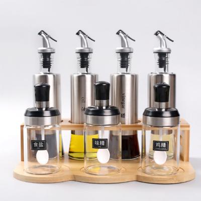 China Factory Wholesale 250ml Glass Olive Oil Dispenser Bottle 250ml Frying Oil Glass Bottle, Frying Oil and Vinegar Condiment Set for Kitchen Glass Seasoning Jar for sale