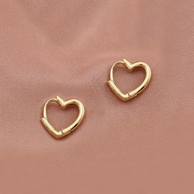 China Small Hugie Earring Heart Earrings Circle Gifts Delicacy 925 Silver Cute Stud Earrings Jewelry for sale