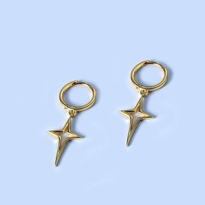 China Cute Minimalist Gold Meteor Huggie Earrings 925 Sterling Silver Women Jewelry Wholesale for sale