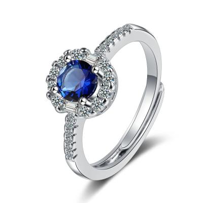 China CLASSIC Luxury Blue Gemstone Engagement Rings Jewelry Gifts Ring For Women Wholesale for sale