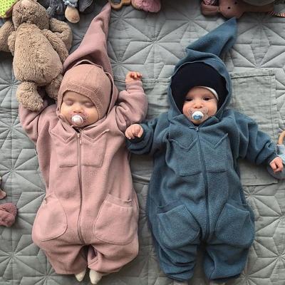 China 2021 Newborn Baby Boy Skin-Friendly Shear Romper Infant Girls Babies Boy Long Sleeve Fleece Jumpsuit for sale