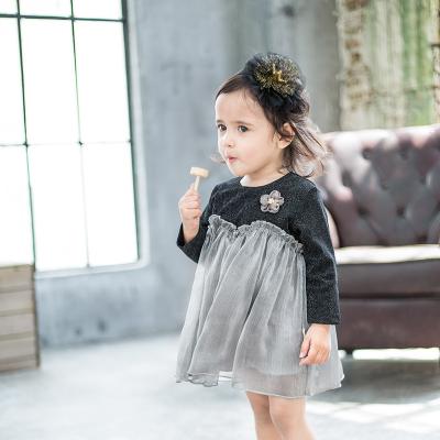 China Breathable Babies Clothes Sets Long Sleeve Princess Dress Formal Infant Birthday Party Kids Flower Girl Dresses for sale