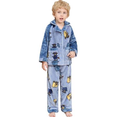 China Cartoon Thermal Children's Pajamas Kids Flannel Pajamas Set Pajamas For Kids for sale