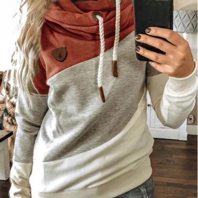 China Anti-Wrinkle Winter In Fleece Women's Hoodie White Color Block Premium Plus Size Running Quality Hoodies Sweatshirts for sale