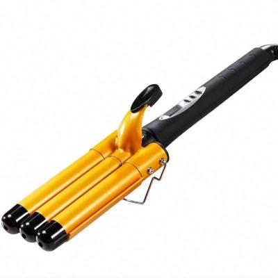 China Automatic curling wholesale 3 barrel curling iron wand hair waver curler for sale