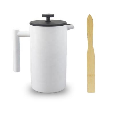 China WITH LID Factory Audit Matte Custom Logo Large French Press Maker Stainless Steel Coffee Maker for sale