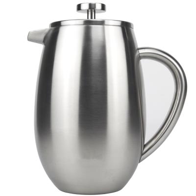 China Kitchen Sustainable Use Homeware Food Safety Metal Coffee Maker Silver Black Pot for sale