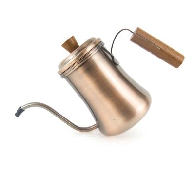 China Sustainable New Design 1 Garbage Copper Stainless Steel Gooseneck Turkish Coffee Kettle for sale