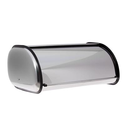 China Sustainable Classic Kitchen Countertop Stainless Steel Storage Food Top Roll Bread Box for sale