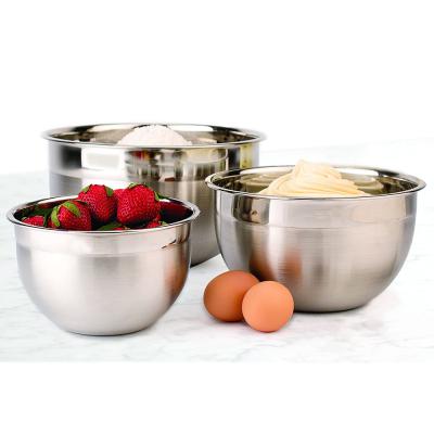 China Wholesale Catering Disposable ISO9001 Metal Fruit Stainless Steel 3 in 1 Mixing Bowl for sale