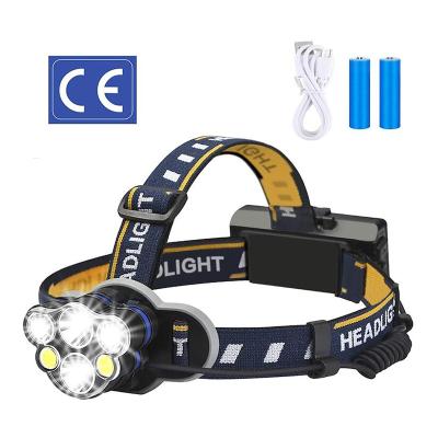 China 10W Camping Led High Power Headlamp , Rechargeable Hunting Headlamp Front Head Flashlight Lamp Torch Led Headlamp for sale