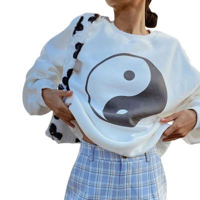 China Anti-pilling Europe and the United States autumn 2021 baseball sweater trend fashion Tai Chi new printed sweater women wholesale for sale