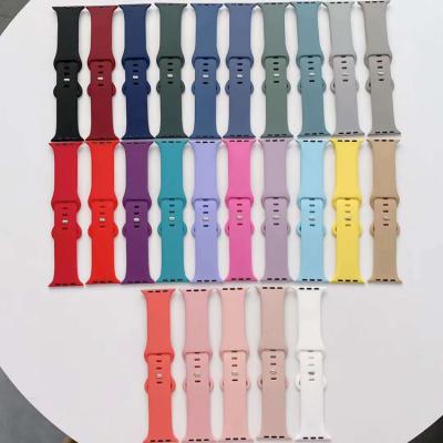 China 25 Colors Rubber Strap Sport Silicone Rubber Watch Band For Apple Watch Replacement Strap 5 Band 6 40mm for sale