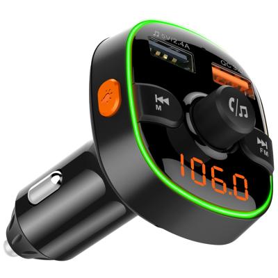 China 2 Mobile Phones Connect To The Same Time Too Fast Charger 3.0 5V 2A Car Blue Receiver Fm Transmitter Car Charger Adapter for sale