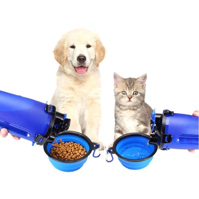 China Viable Manufacturers Head Wholesale Plastic 2 In 1 Pet Bowls Folding Portable Dog Driver Cup Pet for sale