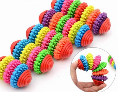 China Wholesale Viable TPR Dog Toy Rotary Toy Develop Intelligence Resistant Slip Gear Bite Pet Toy for sale