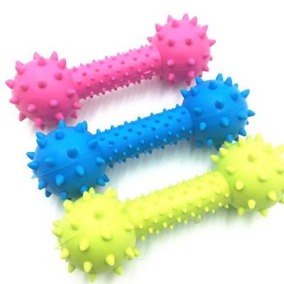 China Bone shape stocked pink color silicon dog fashional dog bone toy pet toys for sale