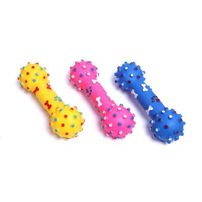 China Stocked Solid Natural Vinyl Durable Colored Dog Chewing Bone Toys New Arrivals Pet Toy for sale