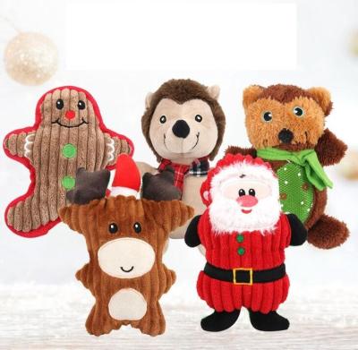 China Sustainable Hot Sale Promotion-Holiday Christmas Stocking Animal Toys Santa Pet Toys Wholesale Christmas Decoration Candy Jars for sale