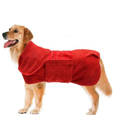 China Wholesale Adjustable Dog Bathrobe Microfiber Lap Bathrobe Stored Super Absorbent Quick Dry Long Dog Robe Dog Coat for sale