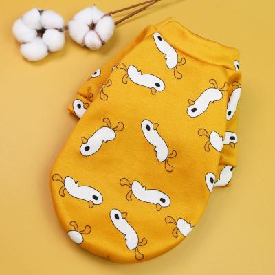 China Viable Wholesale Printed Biped Clothes Cartoon Pet Clothes Dog Hoodie Spring And Winter Teddy Dog Clothes for sale