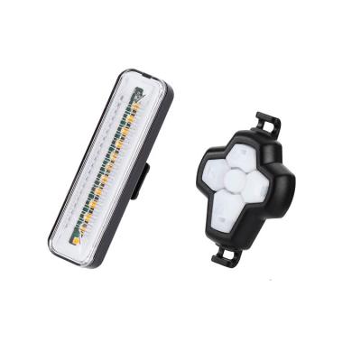 China Smart Radio ABS Bike Turn Signal USB Remote Control Recycling Tail Light Bike Rechargeable LED Rear Light Warning Lamp for sale