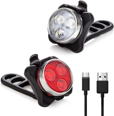 China USB XPE Bike ABS+ Aluminum Bicycle Light Rechargeable Waterproof Ultralight Bicycle Front Rear Lights LED Bicycle Riding Lamp Flashlight for sale