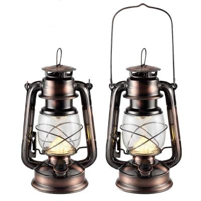 China 2 Pack Metal Camping Light LED Kerosene Lamp Retro Style Kerosene Lamp Household Emergency Lighting Portable Outdoor Lighting for sale