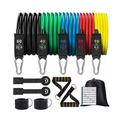 China High Elasticity Factory Outlet 11PCS Resistance Band Set For Body Training for sale