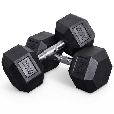 China Fitness Dumbbells Home Use MJ Books Rubber Hex 20kg for sale