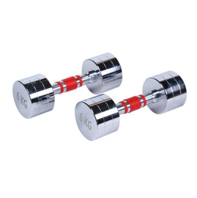 China Hot Selling Home Use Circular Fitness MJ Silver Dumbbells Stainless With High Quality for sale