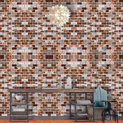 China Waterproof+ECO-Friendly Factory Supply Cheap Stone Brick Wallpaper Rolls 3d PVC Wallpaper for sale