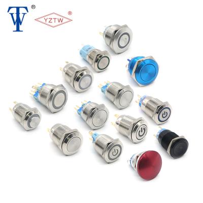 China 1NO1NC 10mm Momentary Doorbell 12 16mm 120 Volt Push Button Switch for sale