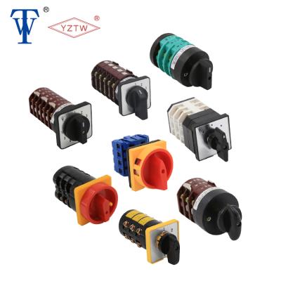 China LW26-20 YZTW VOLTMETER LW26-20 YZTW CE Certificate Yellow Plate Red Handle Change Voltage Voltmeter Selector Switch for sale