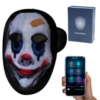 China 10 O'Clock Light Up Programmable Led Party Masks For Halloween Mask for sale