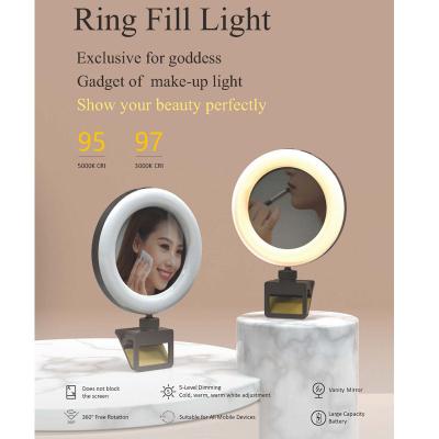 China Color Temperature Control / Brightness Adjustment Lightly Mini Portable Led Video Ring Color Temperature Adjustment Face Light 3.2inch For Video Conferencing for sale