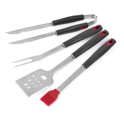 China High Quality Easily Cleaned 4pcs PP Handle Stainless Steel BBQ Tool Kit for sale