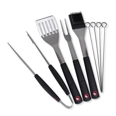 China Wholesale Easily Cleaned 8pcs Stainless Steel BBQ Tool Kit with Soft Touch Handle for sale