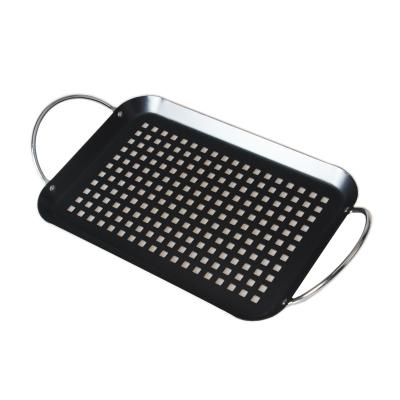 China Dustproof Small Size Non-stick Coating BBQ Grilling Pan With Stainless Steel Handle for sale