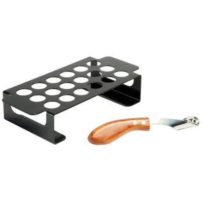 China Chili Pepper Grill Rack Dustproof Nonstick and Stainless Hollow Puncher with Rosewood Handle Set for sale