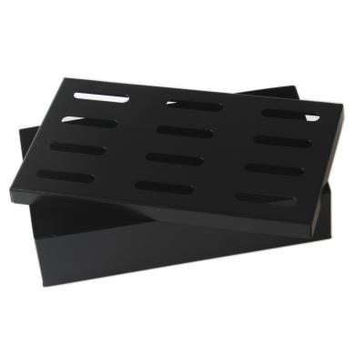 China Black Wood Not Easily Cleaned Color Stick Coating Chip Smoker Box for sale