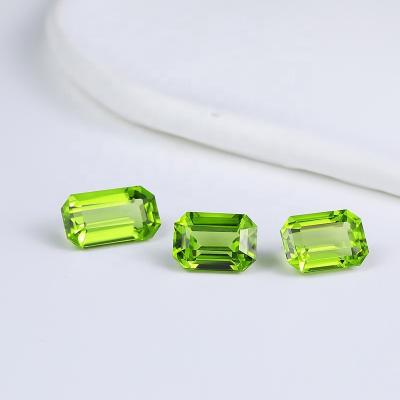 China Birefringence and Pleochroism CS Gems Customized Maker Bulk Olivine Yellow-Green Rectangle Octagon Rhinestone For Jewelry Making for sale