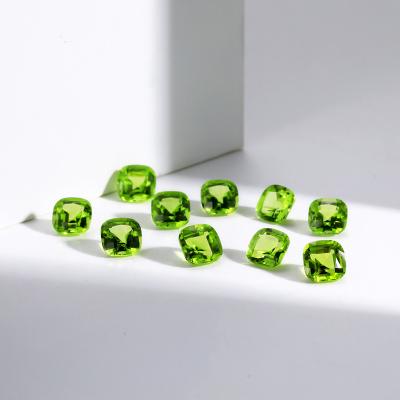 China Wholesale Peridot Square Cushion Gemstones Olive Gems Excellent Attractive Loose High Grade CS Gems of Birefringence and Pleochroism for sale